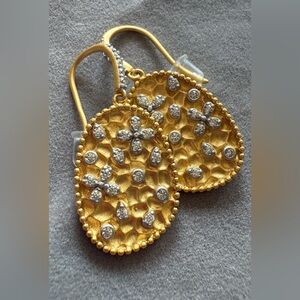 Frieda Rothman STREETS IN BLOOM TEXTURED FISH HOOK EARRINGS